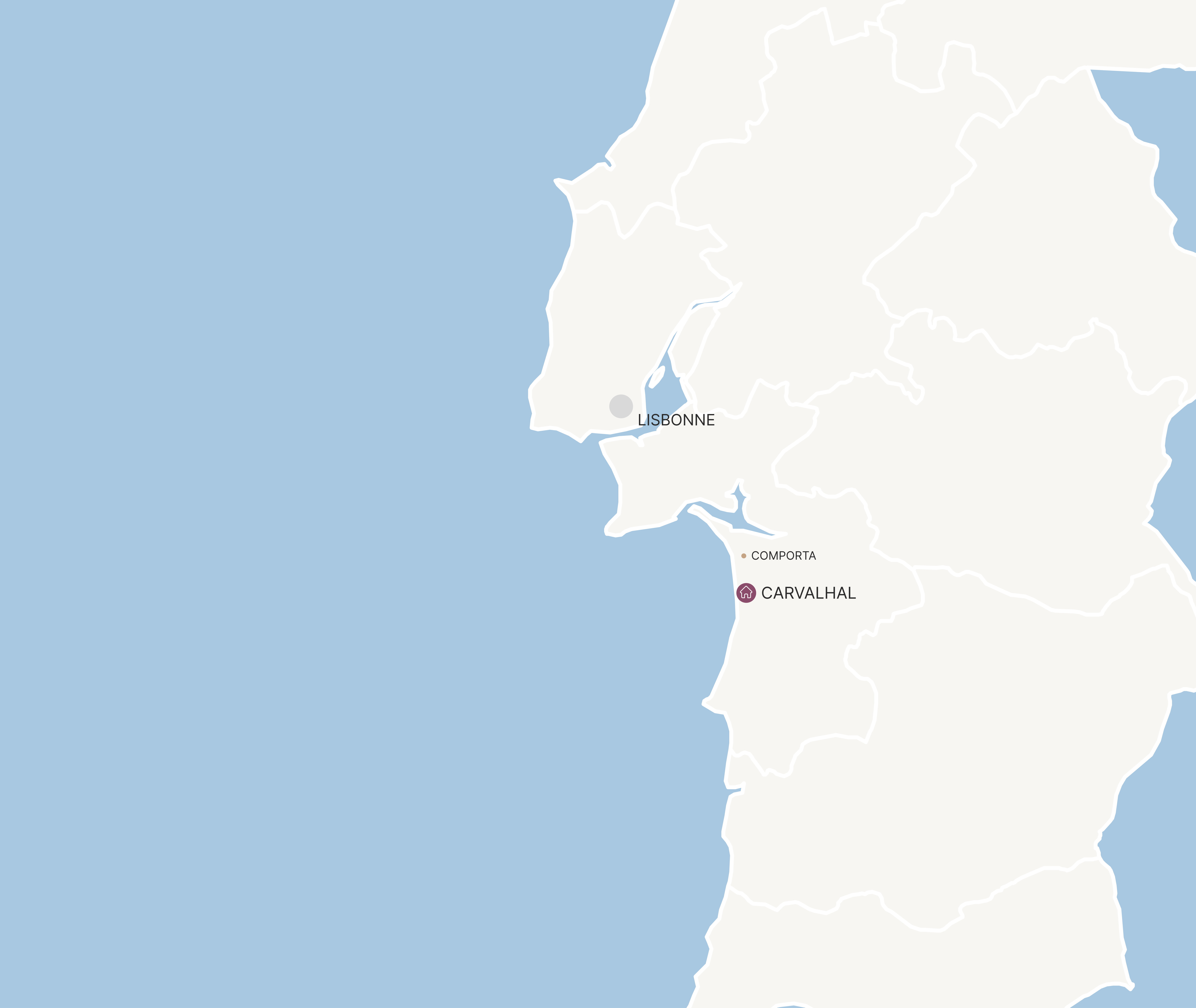 Carte du Portugal - Localisation de Carvalhal